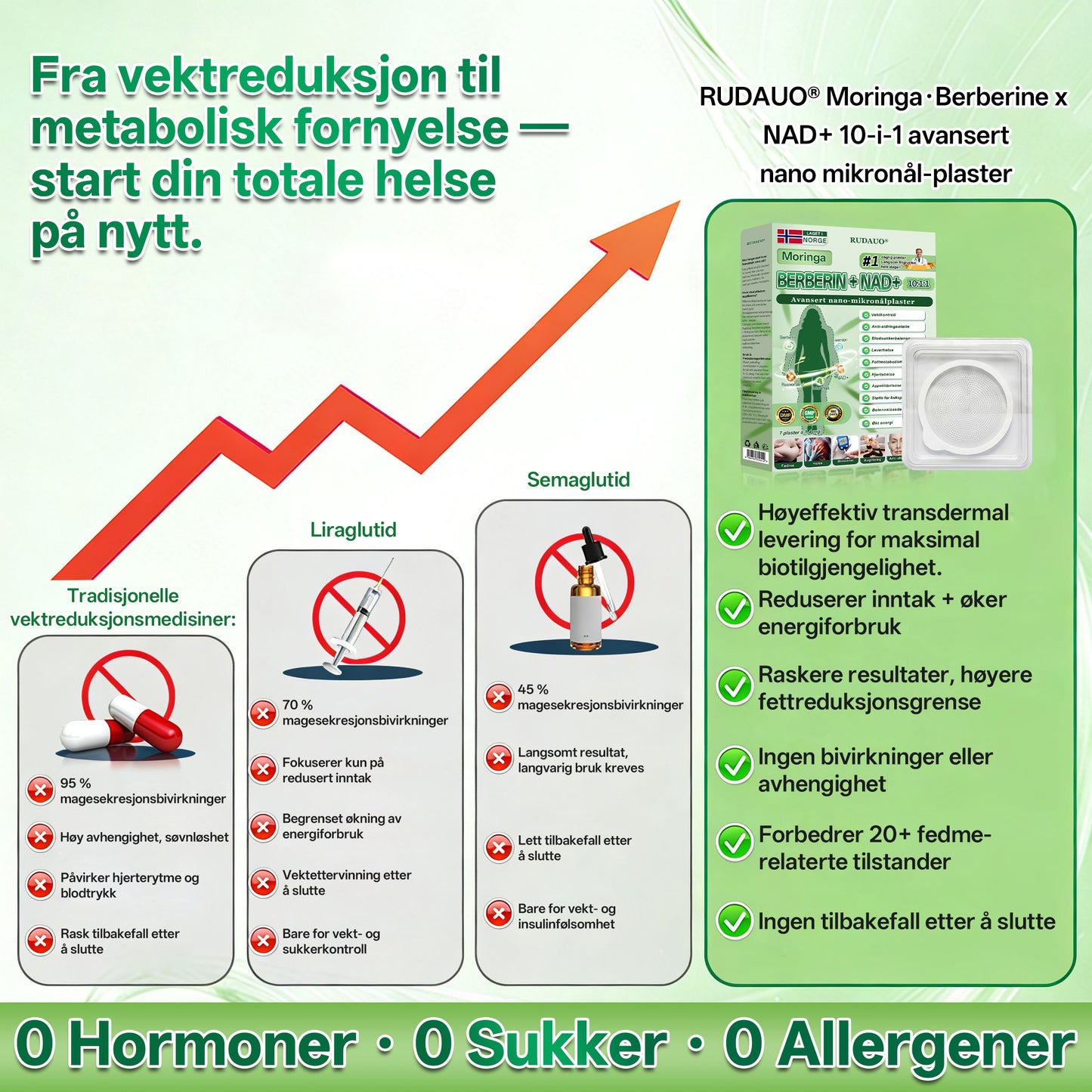 RUDAUO® Oppgradert stor-deknings 10-i-1 nano mikronålplaster (Synlige resultater på 7 dager)