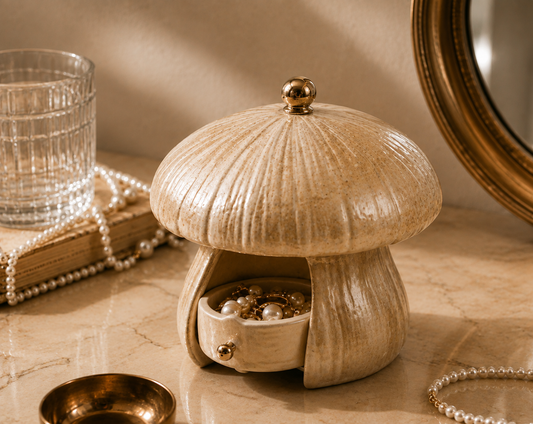 Blotteray Mushroom Pearl Sculptural Jewelry Box