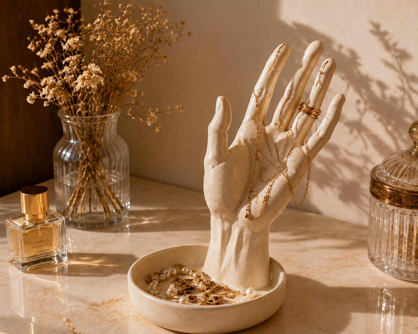 Blotteray Sculptural Hand Jewelry Holder Tray