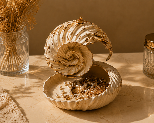 Blotteray Spiral Shell Sculptural Jewelry Box