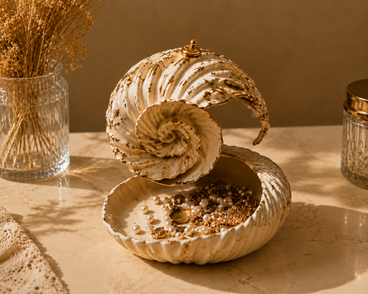 Blotteray Spiral Shell Sculptural Jewelry Box